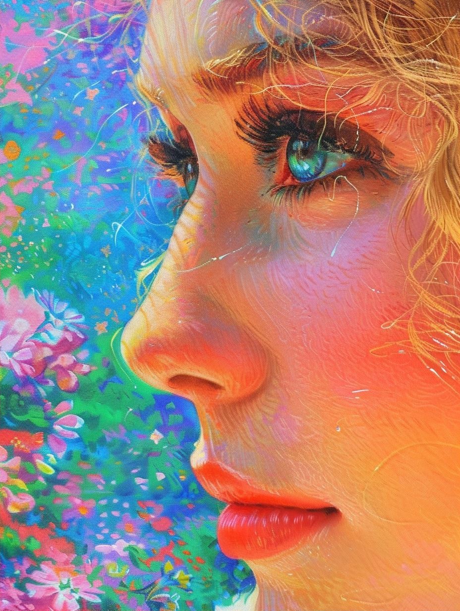 Prismatic Floral Fusion Portrait - Image 2