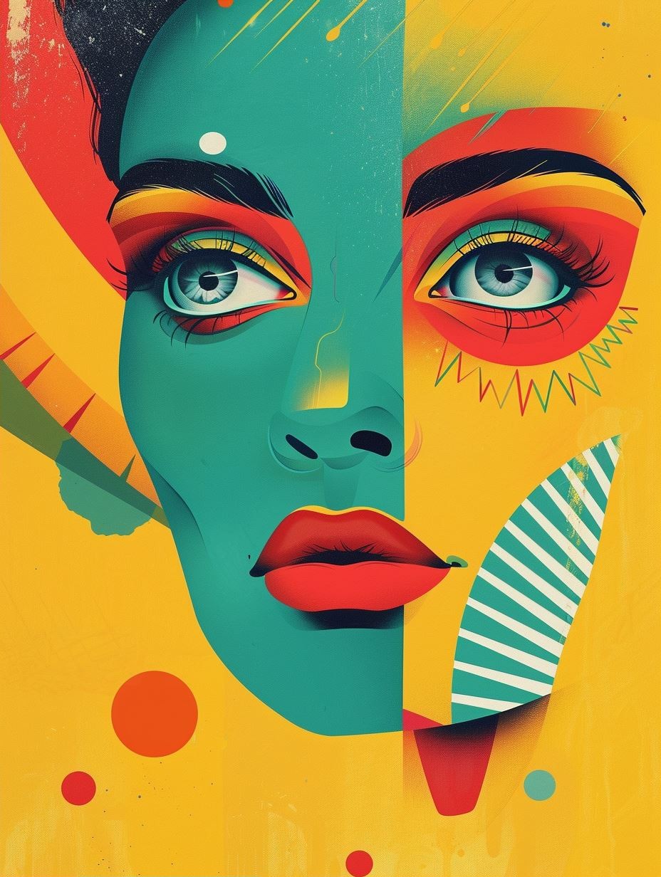 Chromatic Visions: Abstract Female Portraits - Image 2