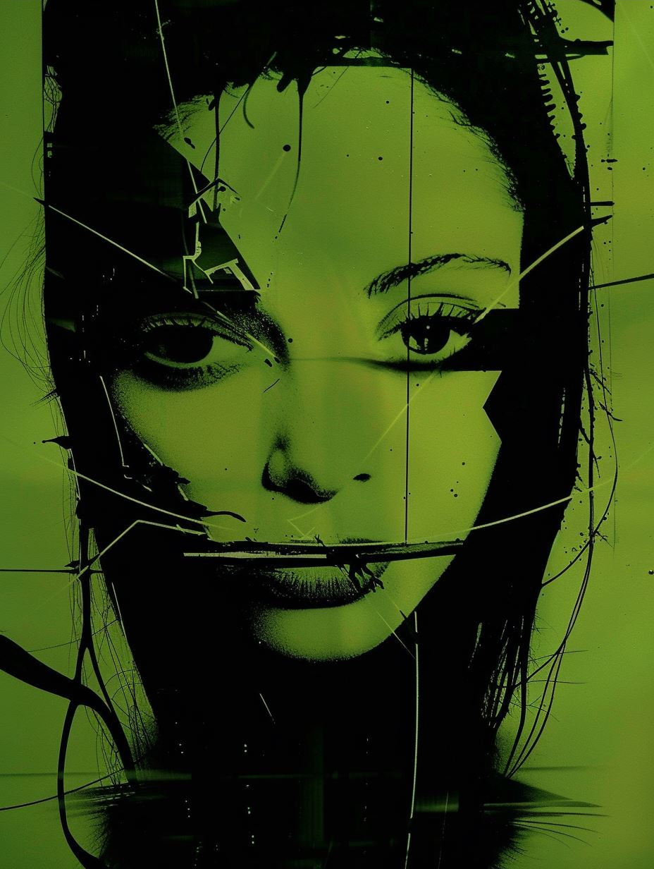Fragmented Neon Noir Portraits - Image 3