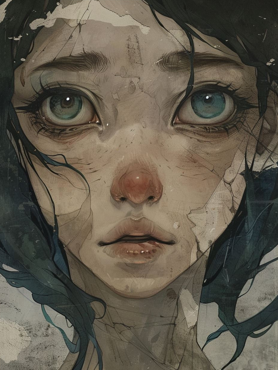 Melancholy Gaze: A Study in Sorrow - Image 4