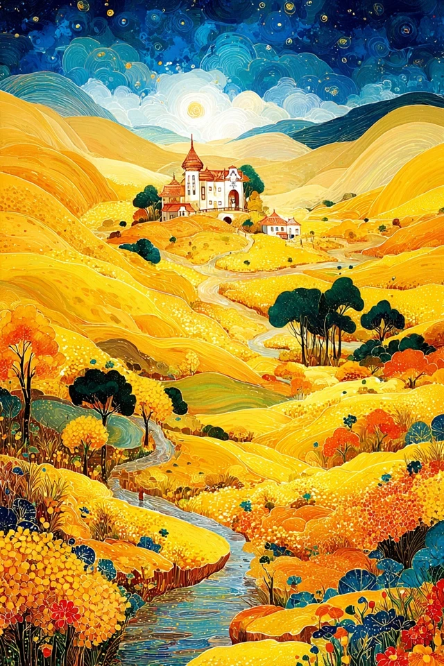 Celestial Gold Surrealist Art Collection - Image 2