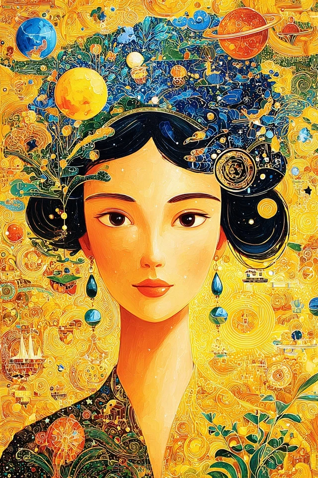 Celestial Gold Surrealist Art Collection - Image 1