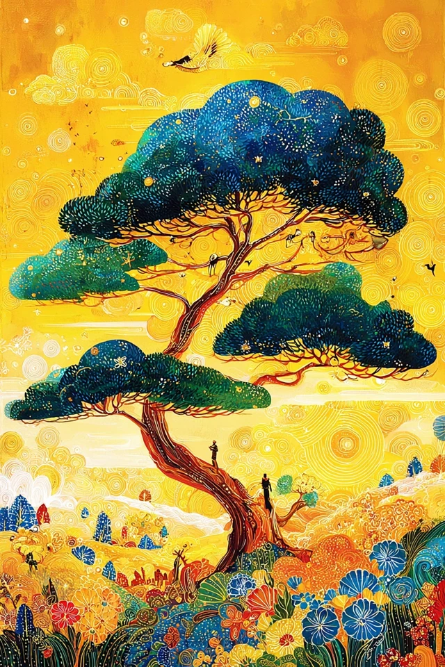 Celestial Gold Surrealist Art Collection - Image 5