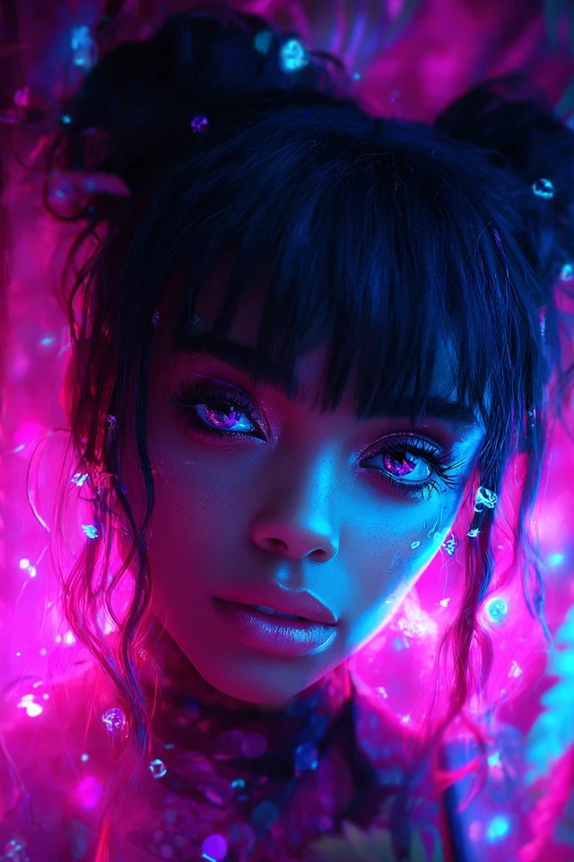 Neon Dreams: A Cyberpunk Fantasy Collage - Image 1
