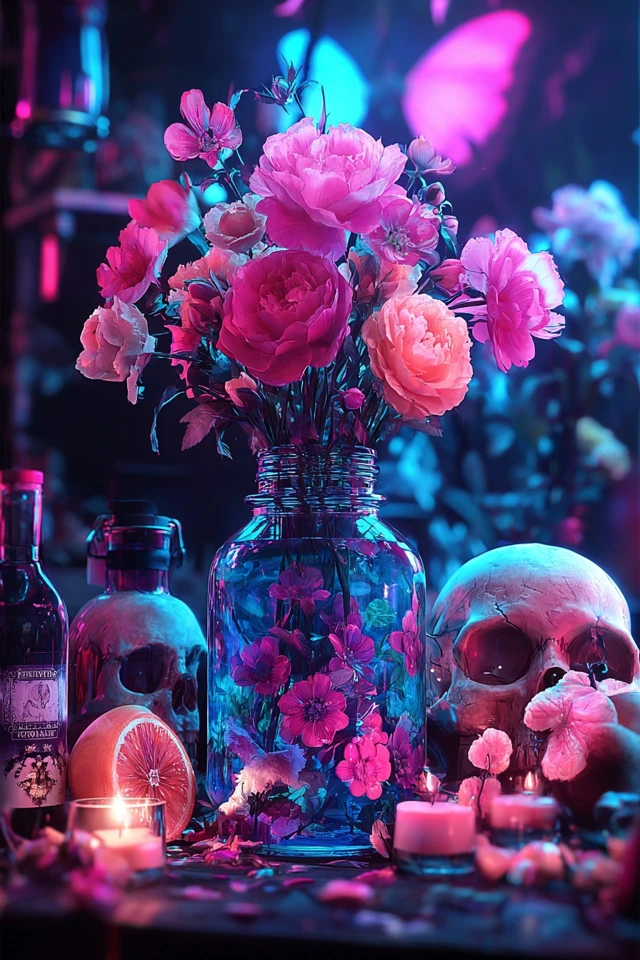 Neon Dreams: A Cyberpunk Fantasy Collage - Image 3