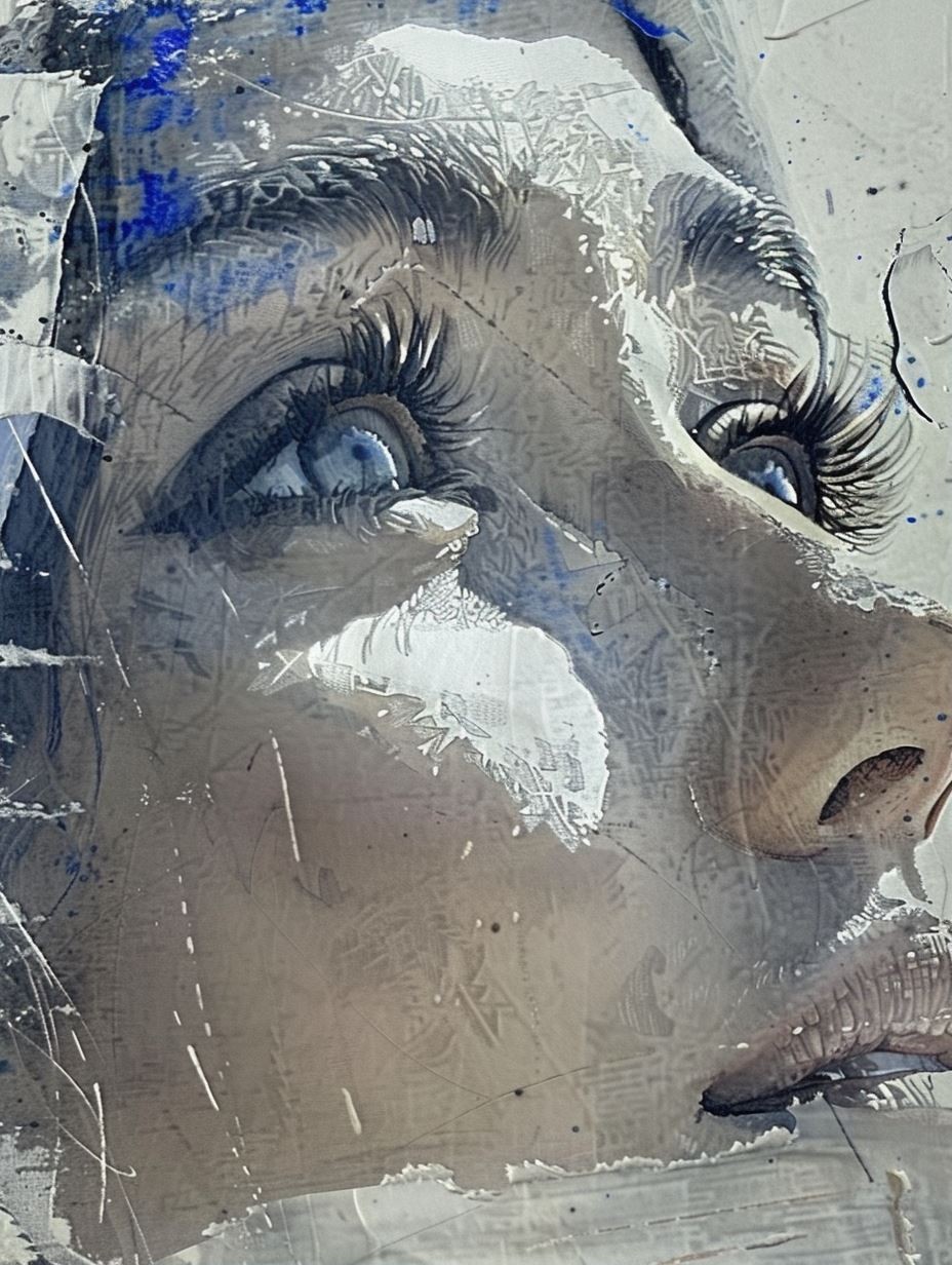 Fragmented Gaze in Blue - Image 1