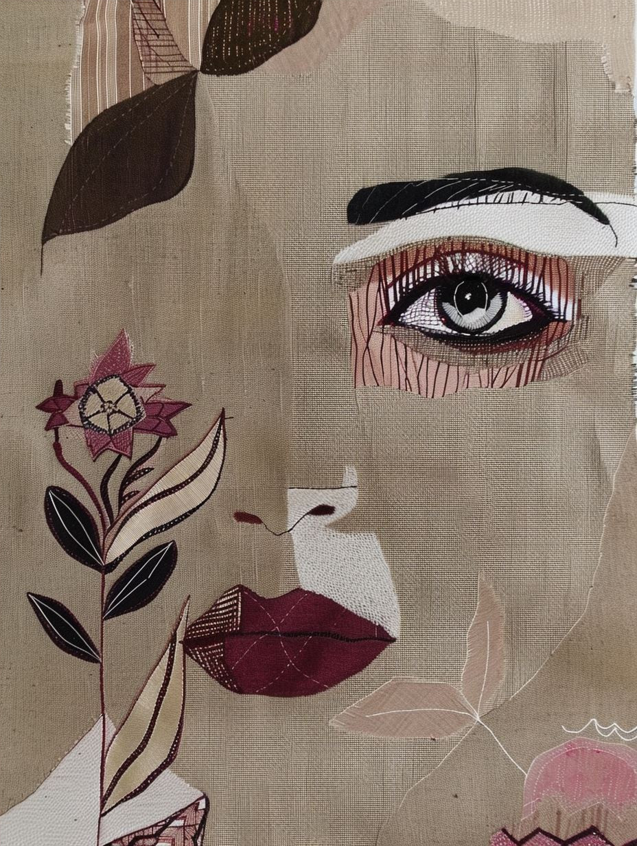 Ethereal Textile Portrait Art - Image 4
