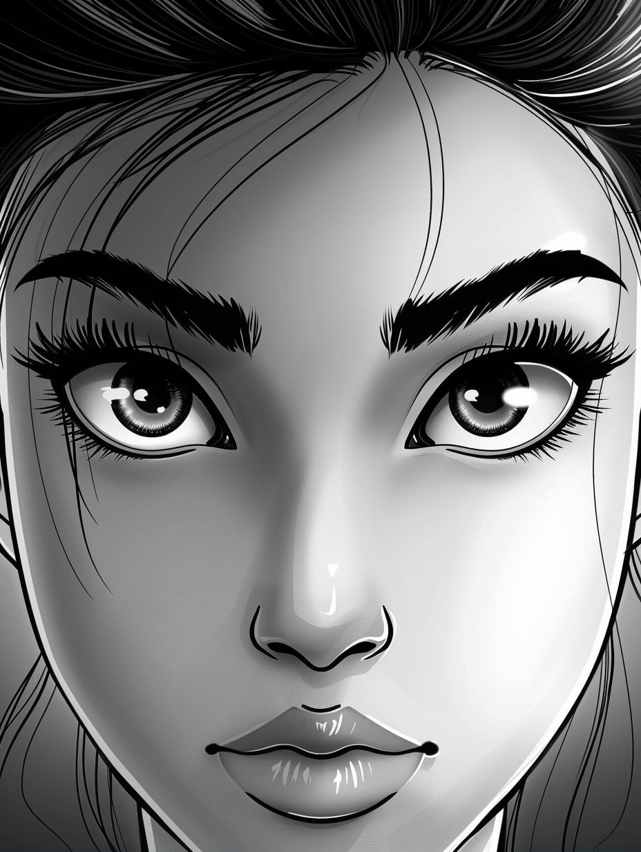 Monochrome Noir Digital Portrait - Image 1