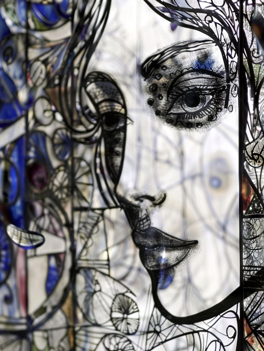 Fragmented Glass Portrait Study - Image 3