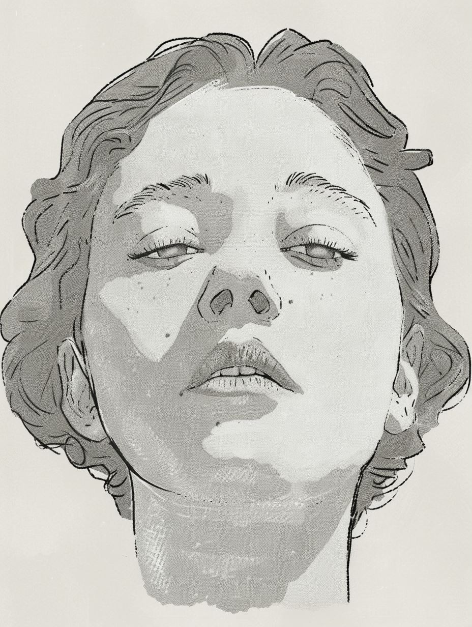 Ethereal Monochrome Ink Portrait - Image 1