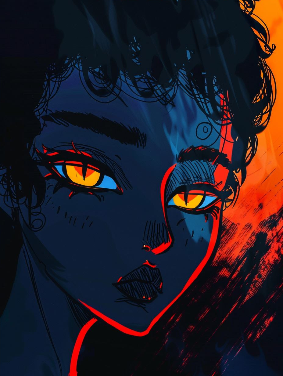 Neon Shadows Anime Portraits - Image 4