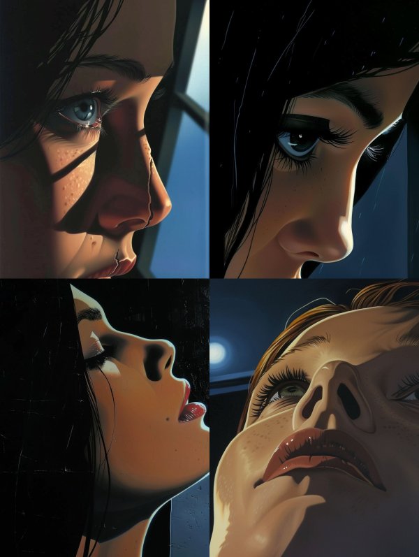 Intimate Gaze in Cinematic Shadow