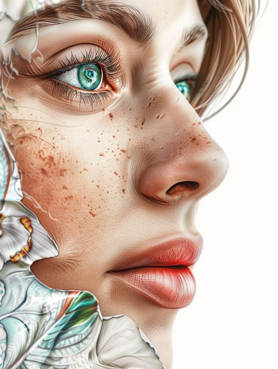 Ethereal Gaze in Floral Silk - Image 2
