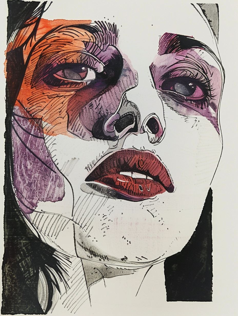 Fragmented Gazes: A Study in Ink - Image 1