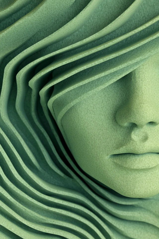 Emerald Sculpted Serenity - Image 1