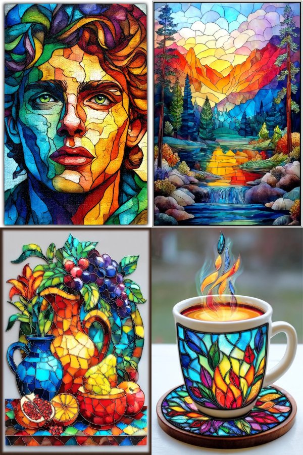 Vibrant Stained Glass Art Collection