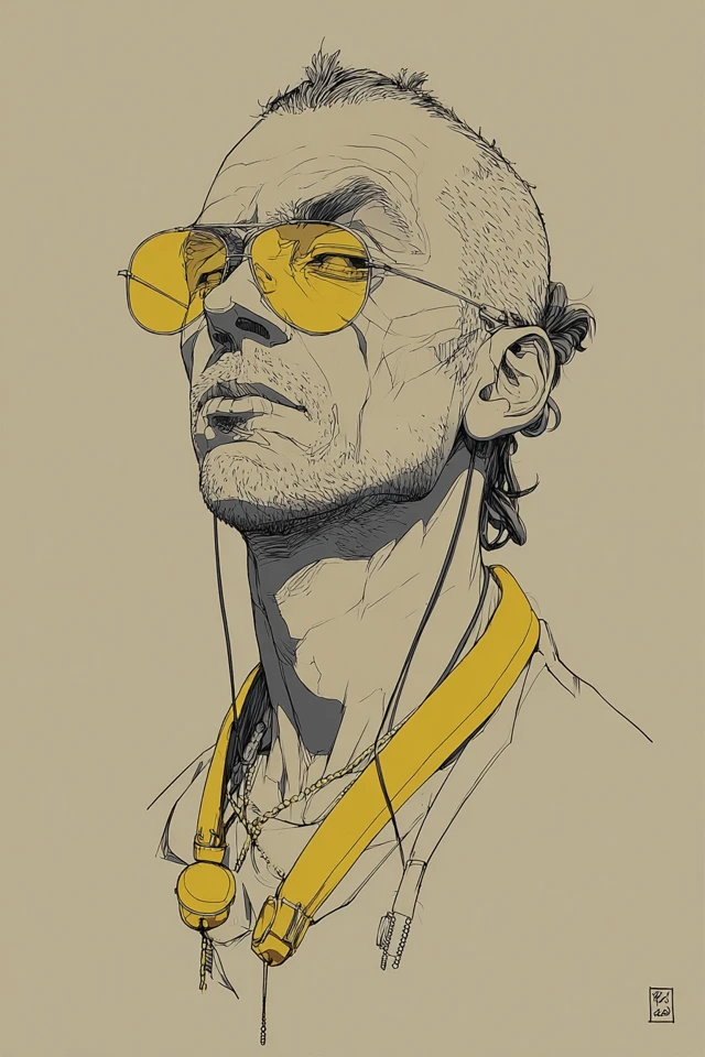Golden Gaze Sketch - Image 1