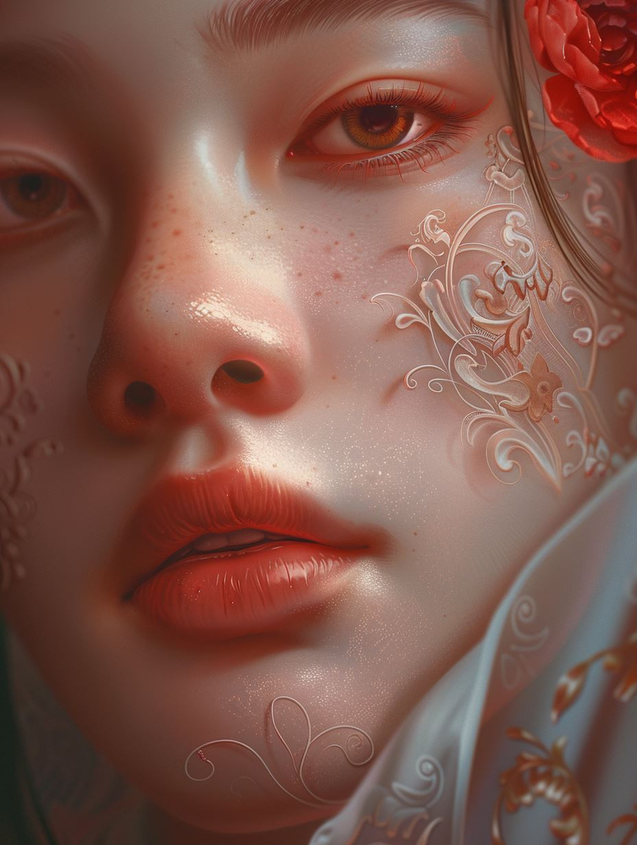 Ethereal Porcelain Floral Portraits - Image 1