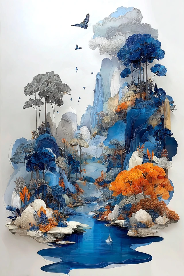 Azure Dreams: Surrealist Digital Art - Image 2