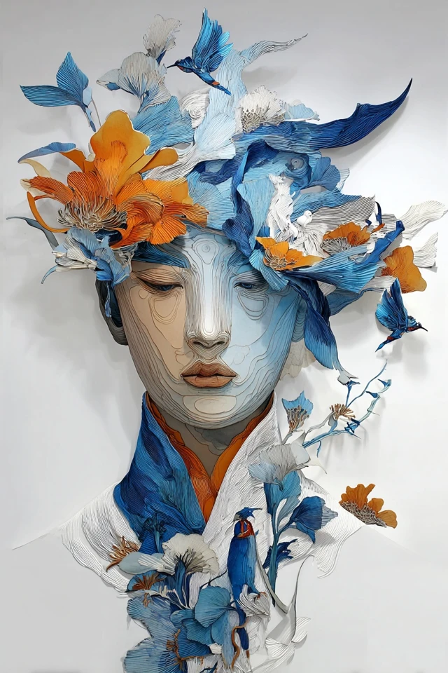 Azure Dreams: Surrealist Digital Art - Image 1