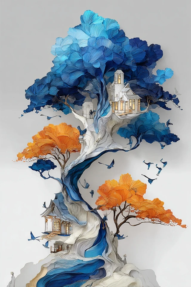 Azure Dreams: Surrealist Digital Art - Image 5