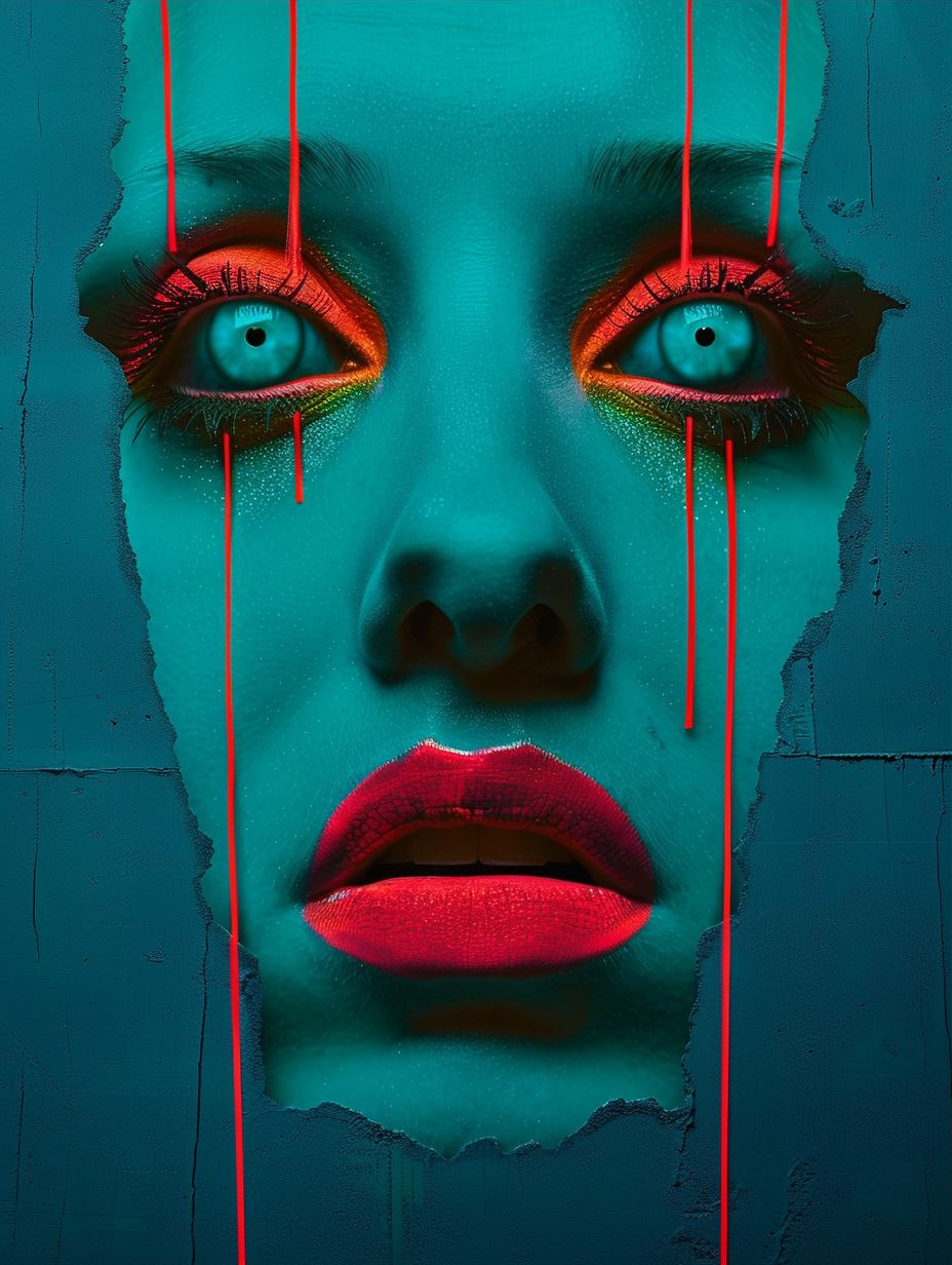 Cybernetic Duality in Neon Blue - Image 3
