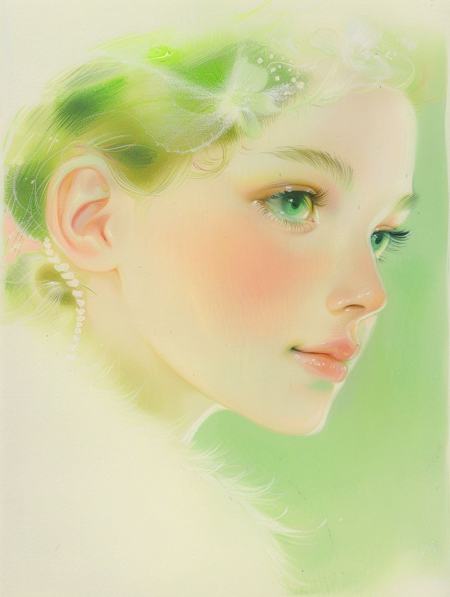 Ethereal Green-Eyed Maiden Portraits - Image 4