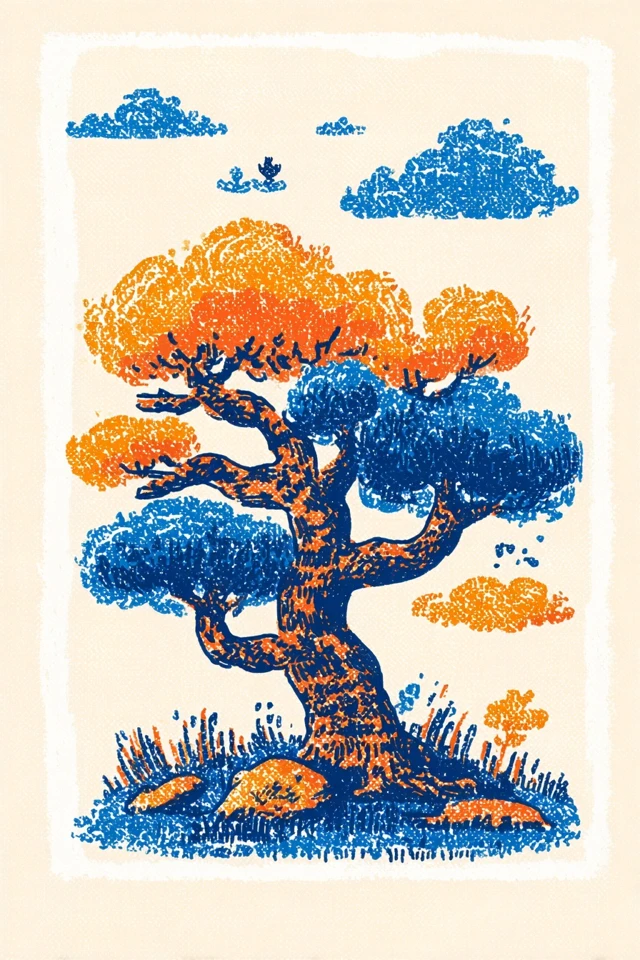 Azure Curls and Amber Glow - Image 5