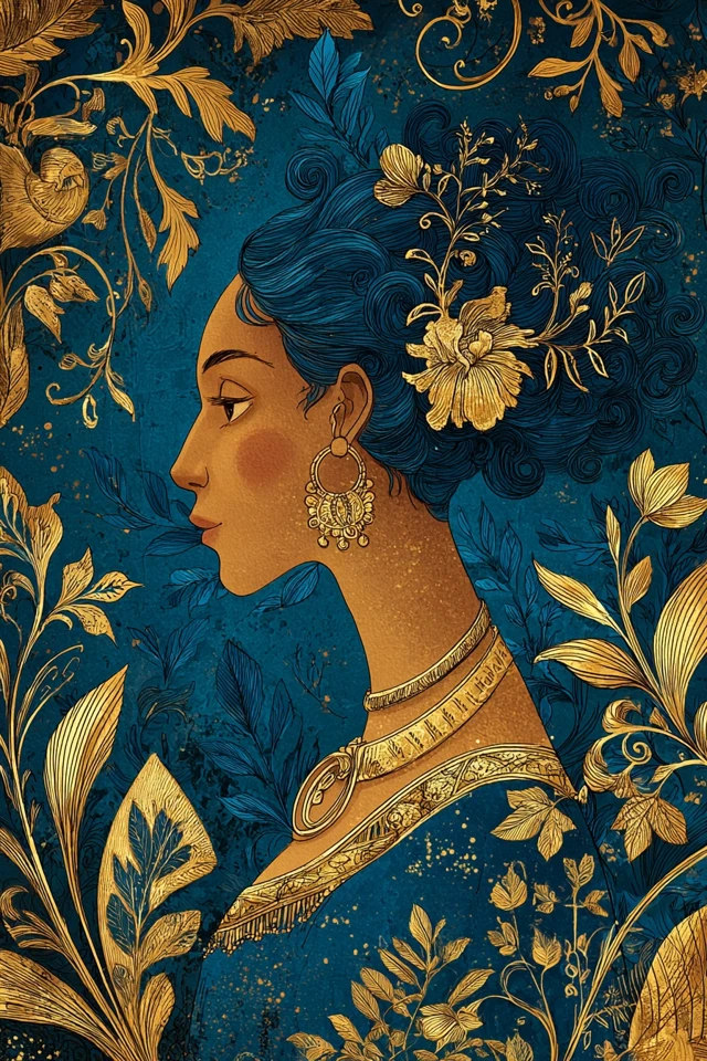 Azure Gilded Elegance