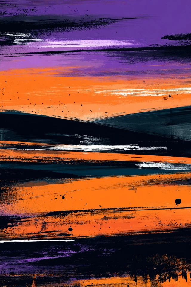 Vibrant Contrast: A Study in Purple and Orange - Image 2