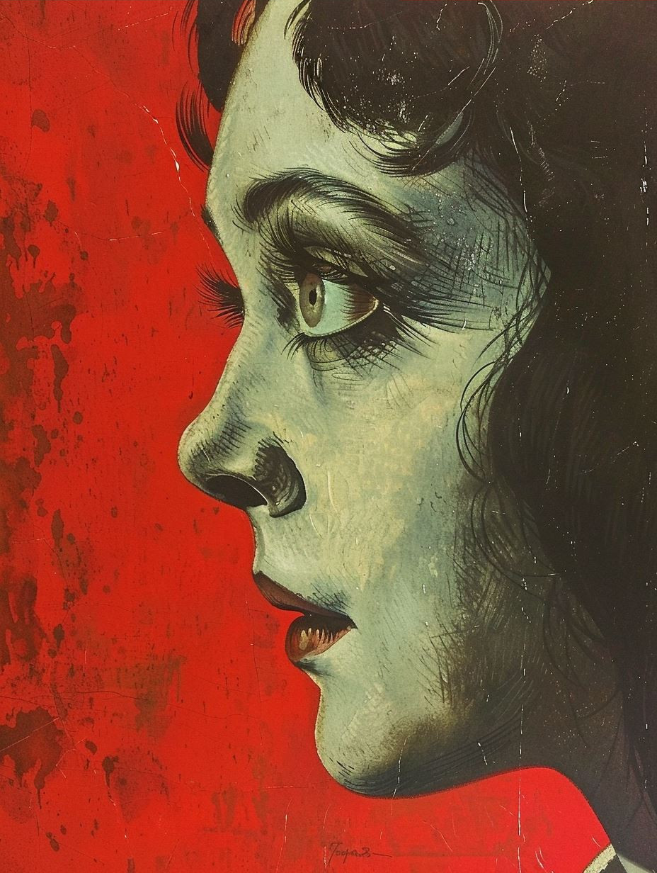 Vintage Noir Pulp Portrait - Image 3