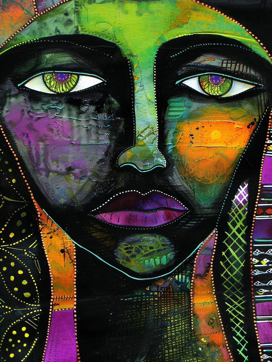Mystic Faces in Vibrant Hues - Image 2