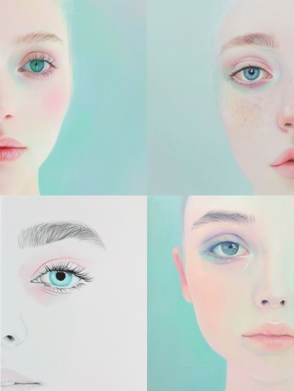 Ethereal Gazes in Pastel Hues
