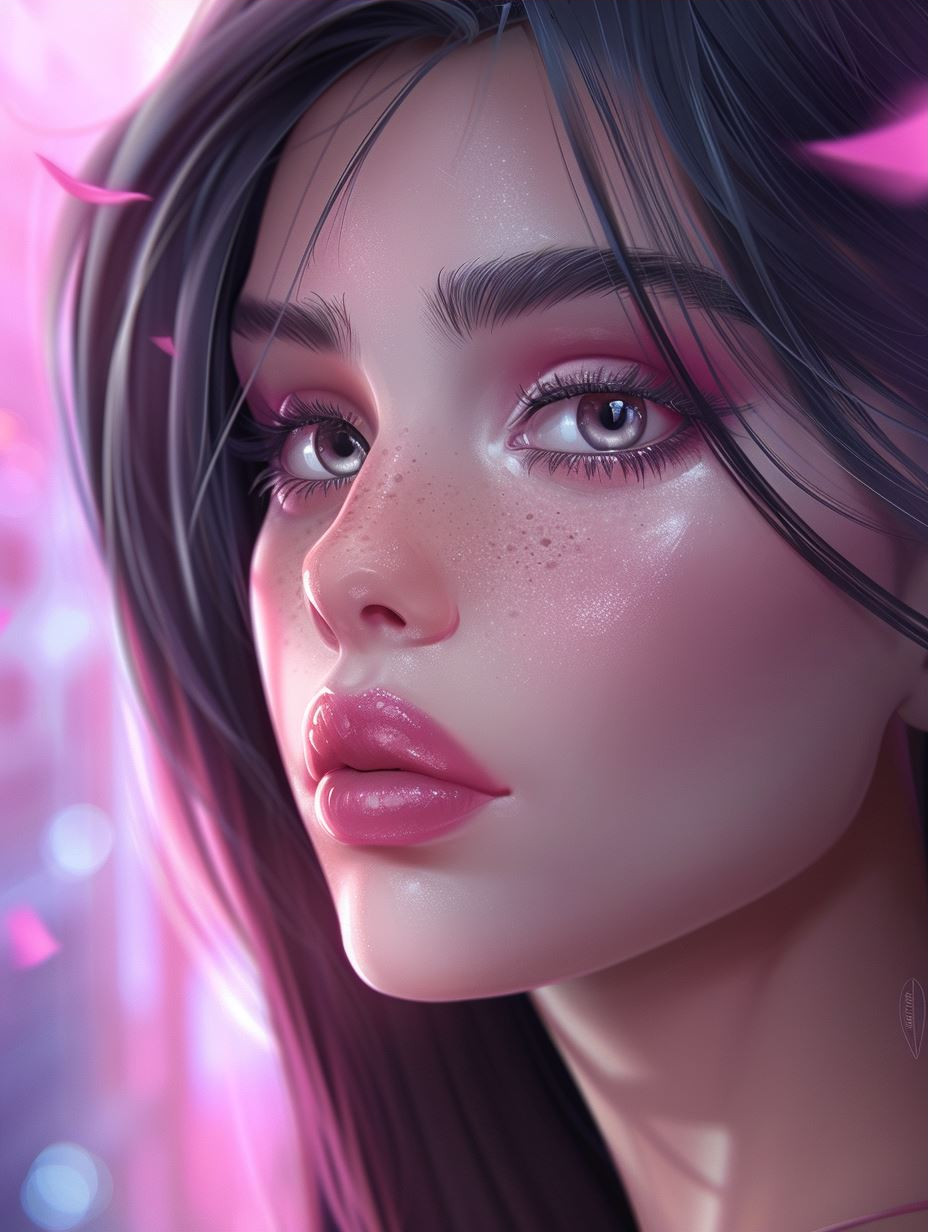 Ethereal Neon Glow Portrait - Image 3