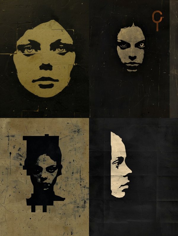 Dark Noir Portrait Fragments