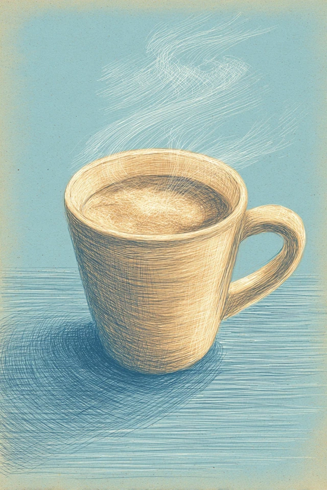 Azure Crosshatch Portrait - Image 4