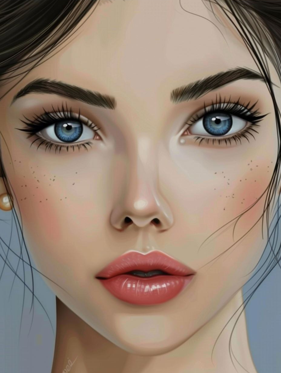 Ethereal Beauty Digital Portrait Study - Image 3