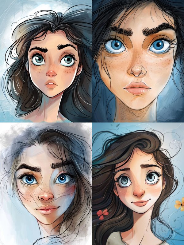 Ethereal Gazes: A Digital Portrait Study