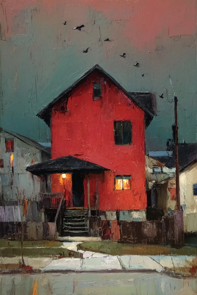 Crimson Oil Portrait - Image 6
