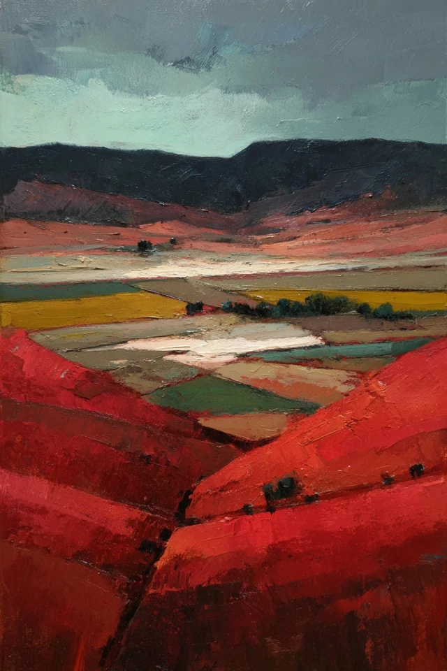 Crimson Oil Portrait - Image 2