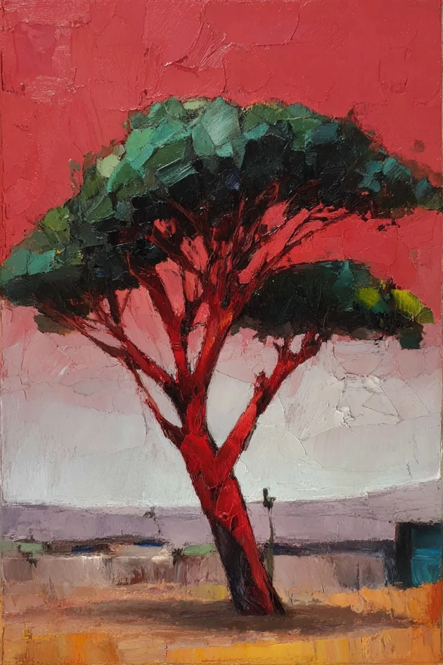 Crimson Oil Portrait - Image 5