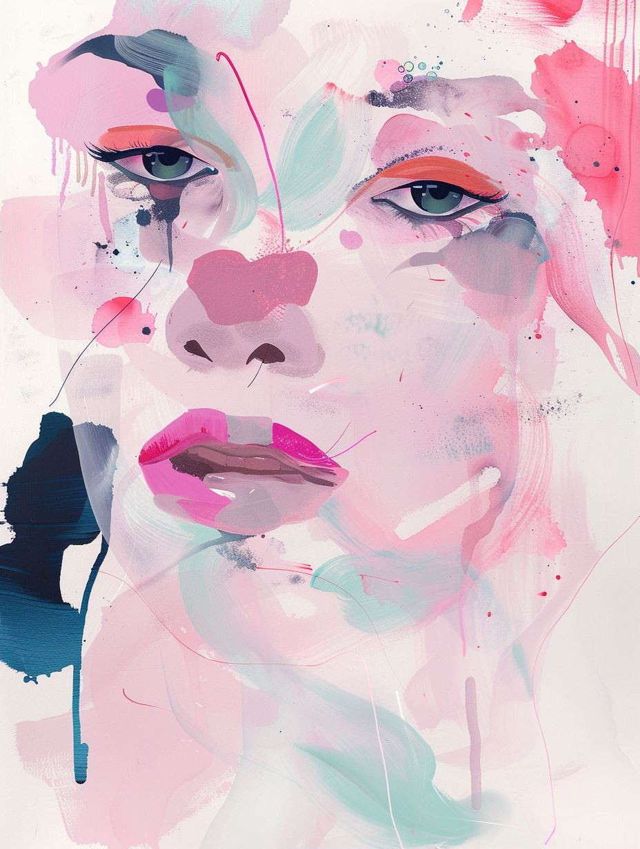 Abstract Pastel Portraits of Ethereal Faces - Image 1