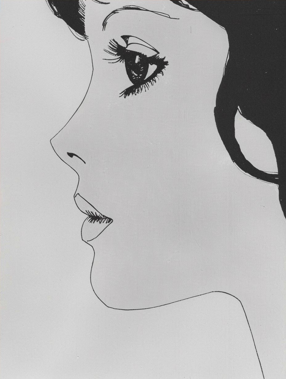 Vintage Anime Girl Portrait Collage - Image 4