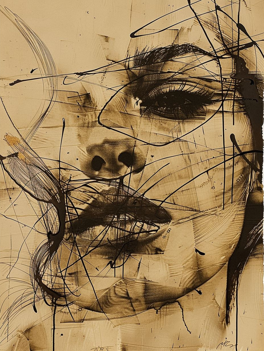 Abstract Ink Portraiture Study - Image 2