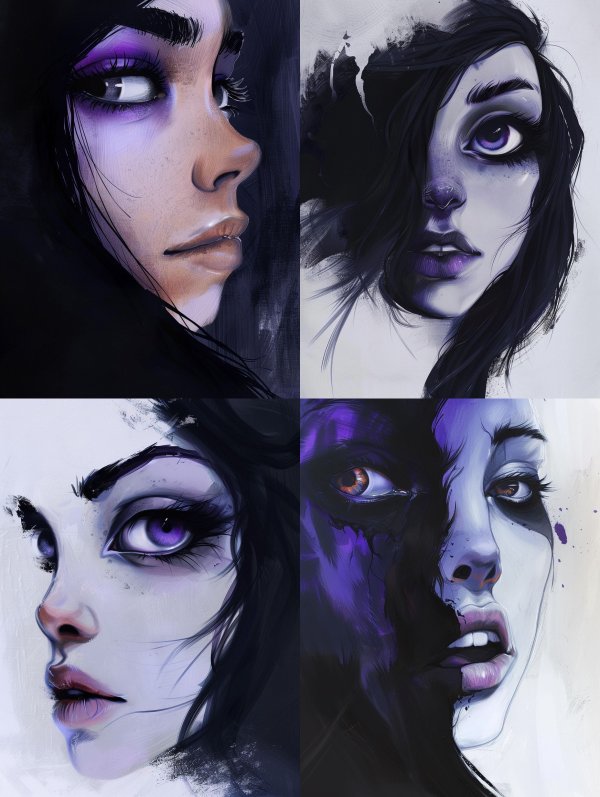 Ethereal Violet Gaze Portrait