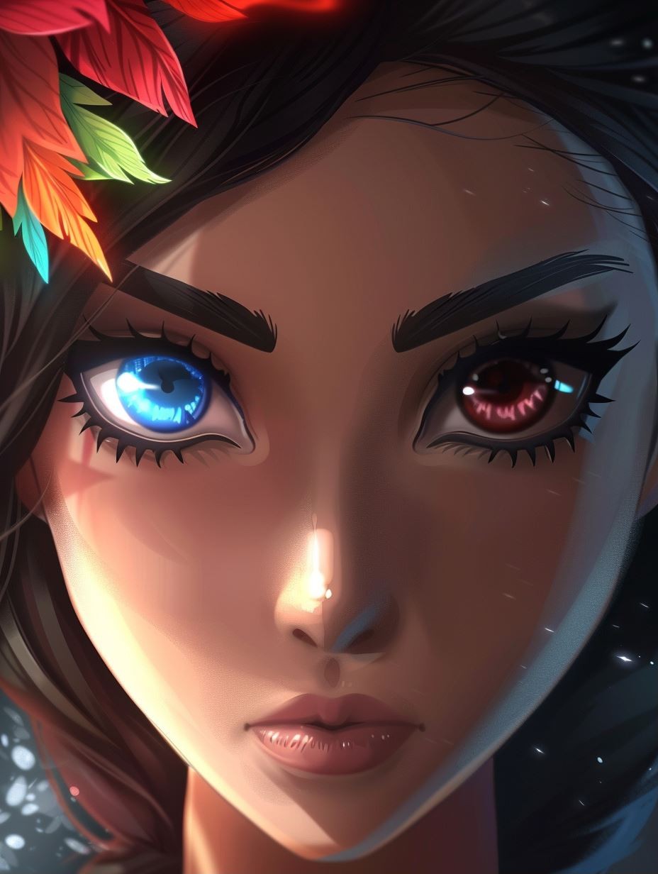 Dual Gaze Ethereal Portrait