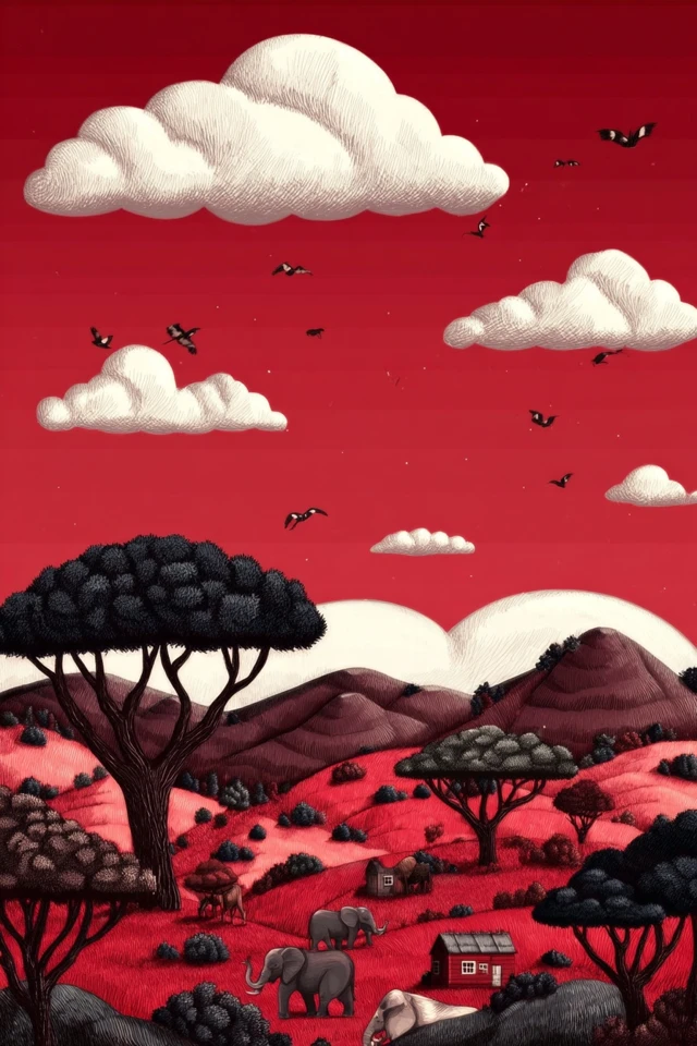 Crimson Surrealist Vision - Image 2