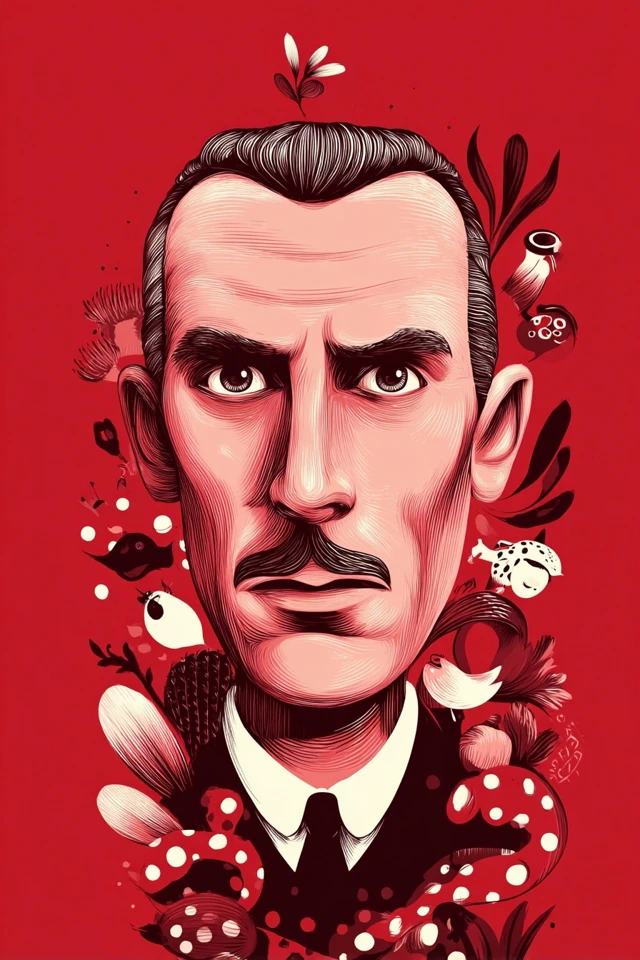 Crimson Surrealist Vision - Image 1