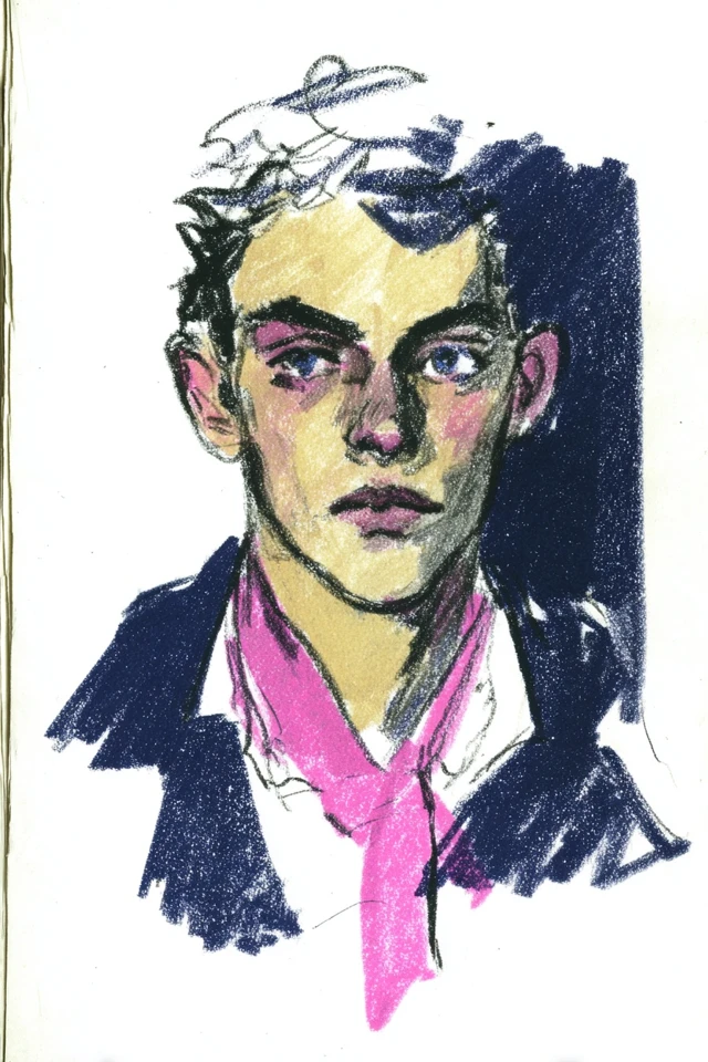 Velvet Charcoal Portrait - Image 1