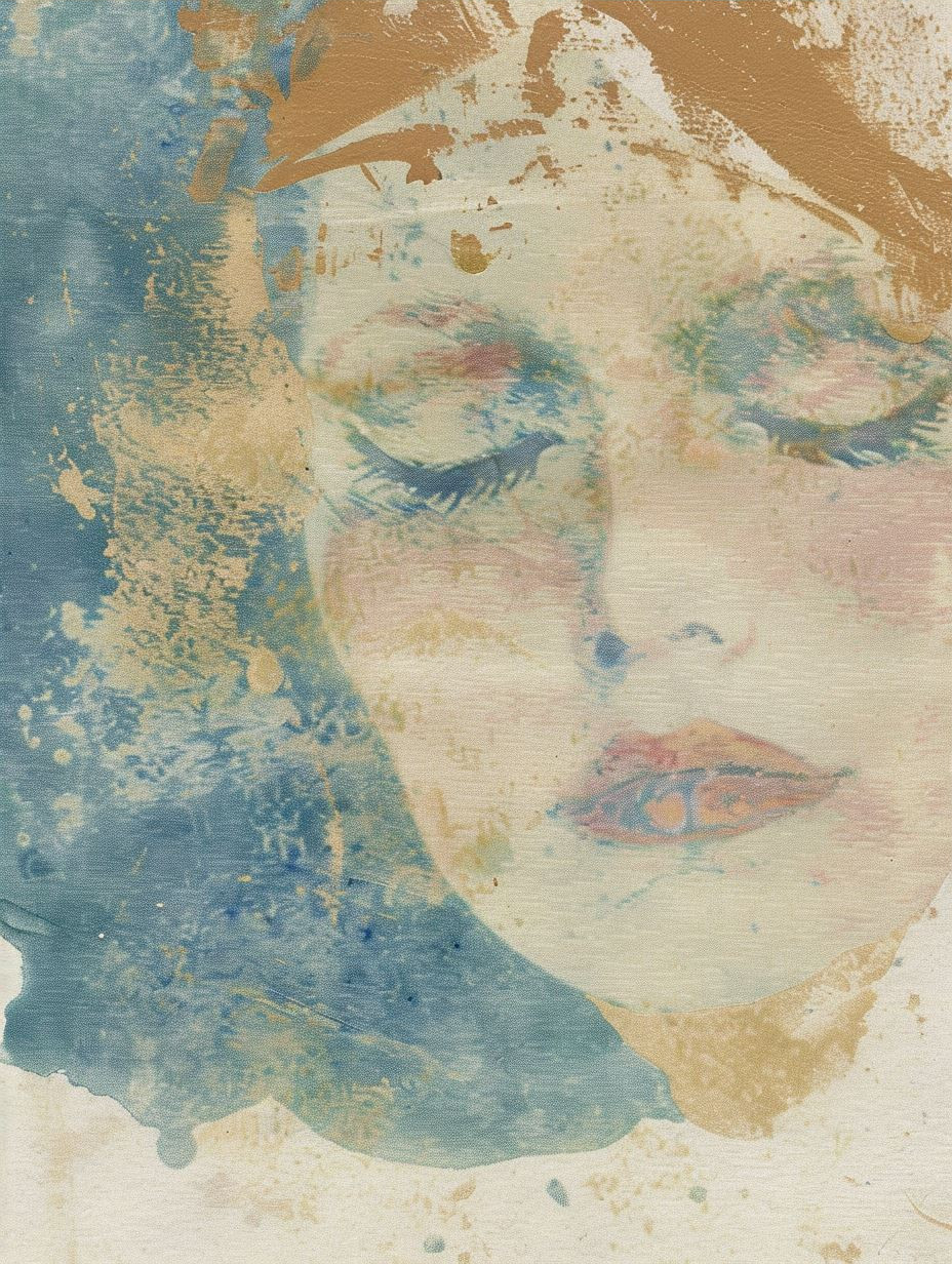 Ethereal Bloom Mixed Media Portrait - Image 3